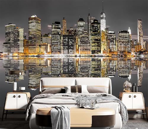 Cliouar-Aerial View of Manhattan, New York City Mural Wallpaper Peel and Stick 90" x 67" - color: No.10, size: 90" x 67"