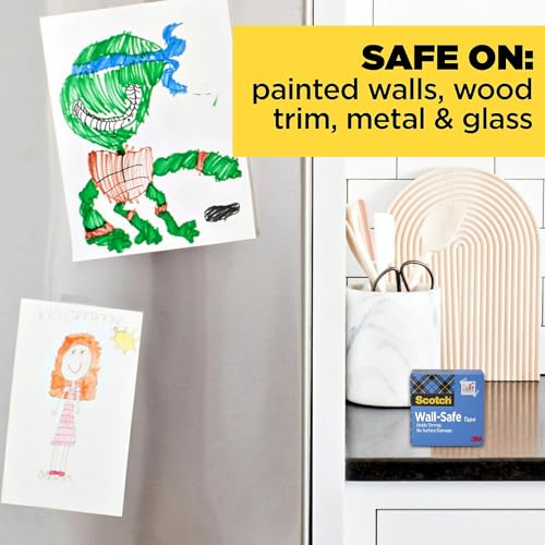 Scotch Wall-Safe Tape, 2 Refill Rolls, Clear Removable Wall Tape with Matte Finish for Hanging Photos, Art, and Décor, 3/4 in x 1,296 in - style: 3/4 in x 1296 in
