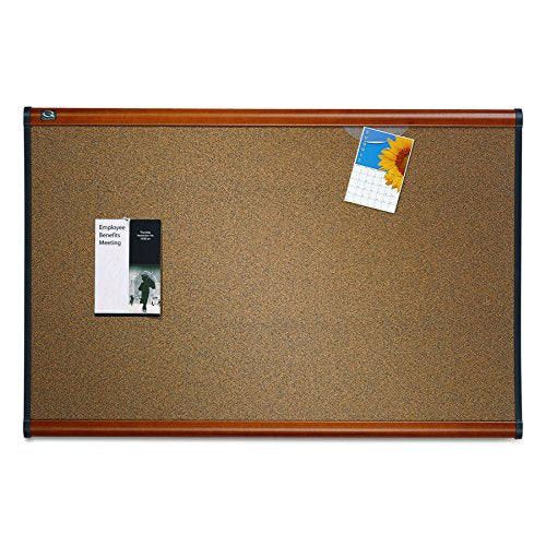 Quartet Prestige Colored Cork Bulletin Boards, 4 x 3 Feet, Light Cherry Finish Frame (B244LC) - color: Light Cherry, size: 36" x 48"