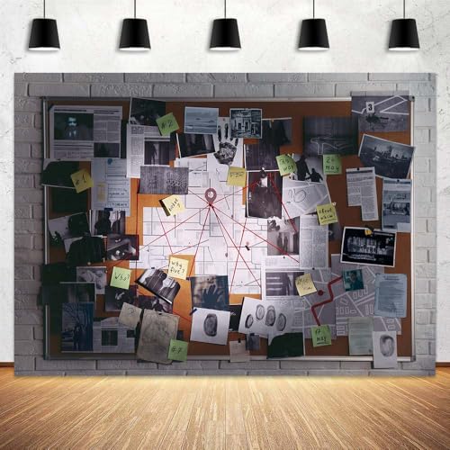 7X5ft Crime Scene Decorations Photo Backdrop Murder Mystery Party Photography Background, Detective Spy Halloween Theme Party Supplies Backdrops Photo Booth Prop Wall Decor Tablecloth - size: 7X5FT