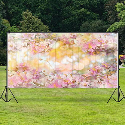 AOFOTO 15x8ft Pink Floral Wood Backdrops Spring Blossom Flowers Wooden Wall Valentines Day Decoration Wallpaper Photography Background Newborn Kids Baby Portrait Photoshoot Photo Studio Props Vinyl - size: 15x8ft