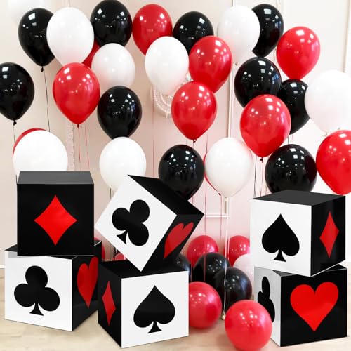 Zhanmai 12 Pcs Casino Party Decorations Las Vegas Game Night Party Supplies Large Poker Favor Goodie Boxes Bulk for Birthday Centerpieces 12 Inch