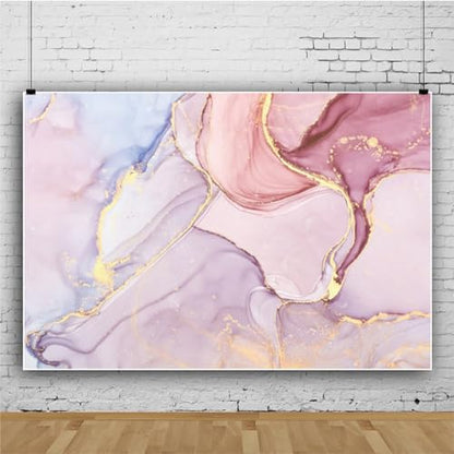 AOFOTO 10x6ft Polyester Pink Marble Backdrop Marble Texture Stone Abstract Art Gold Powder Photography Background Bedroom Wall Decorations Banner Wedding Birthday Baby Shower Party Supplies Props - size: 10x6ft