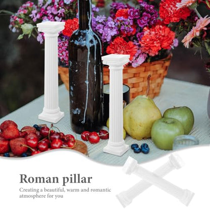 6Pcs Roman Column Statue Decorative Roman Pillar Statues for Home Decor Photo Props Wedding Table Decoration and Event Styling - size: 15.30X3.20X3.20CM