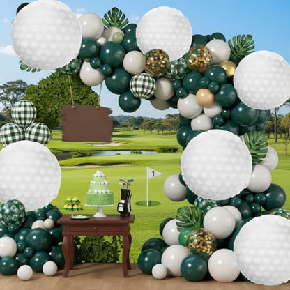 Biapian Golf Balloons Set, 18 Inch Golf Aluminum Foil Balloons, 6 Pcs Large Sports Golf Ball Themed Party Balloon Helium for Boys Men Hole In One Birthday Sport Birthday Party Decorations Supplies - style: Golf