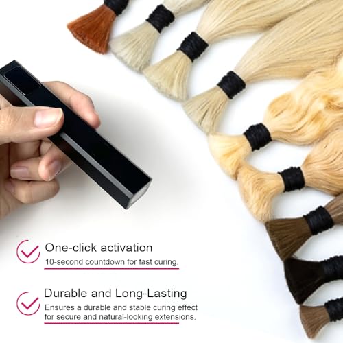 UV Lamp Hair Extension Tool Kit Invisible Hair Extensions UV Lamp 30g UV Hair Glue with 30ml Glue Remover Plastic Eyebrow Comb for UV Hair Set Eyelashes Extensions - color: Silver