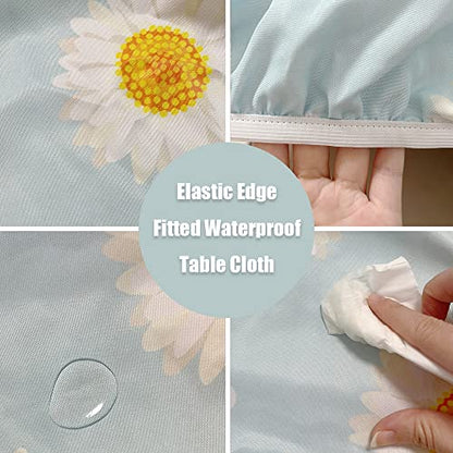 Wood Texture Background Fitted Oval Tablecloth, Waterproof Band Elastic Edge Table Cloth for Restaurant Banquets, Picnics, Tables Cover, Fits 48"x68" Oval TablesStyle 43 - color: Wood Texture -11, size: 68" x 48" (Oval)