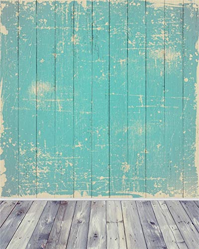 AOFOTO 8x10ft Wood Plank Backdrop Hot Blue Hardwood Wooden Board Floor Panels Photography Background Nostalgia Retro Photo Studio Props Girl Child Boy Kid Infant Portrait Photoshoot Vinyl - size: 8x10ft