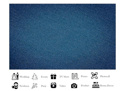 6x4ft Fabric Dark Blue Denim Texture Backdrop Woven Fabric Surface Photography Background for Textile Party Decor Home Wall Hanging Tapestry Photo Props - size: 6x4ft