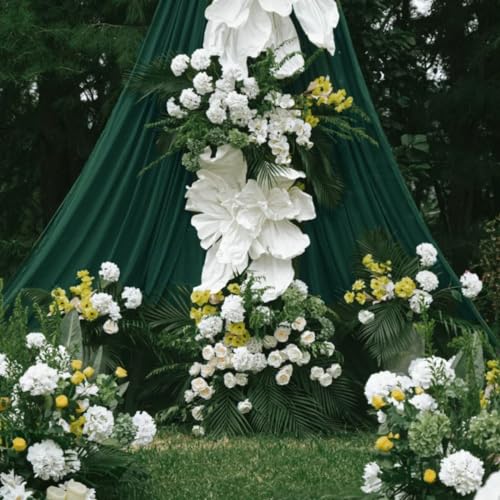 MLMC Emerald Green Wedding Arch Draping Fabric 1 Panel 29" x 20 FT Extra Long Gauze Drapes Sheer Backdrop Curtains 6.6 Yards Outdoor Drapery Panels for Wedding Ceremony Party Ceiling Decoration - color: Emerald Green
