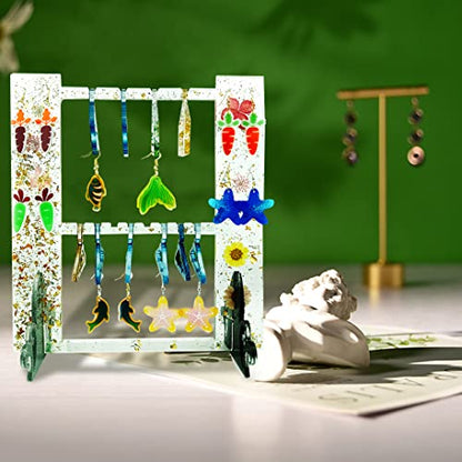 Silicone Jewelry Organizer Resin Molds Earring Holder Mold Jewelry Display Stand Silicone Molds Mini Hanger Rack for Epoxy Resin Casting Necklaces Bracelets Rings Storage DIY