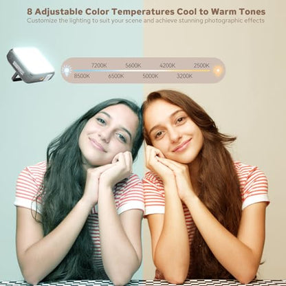 Zeniko VS5 R Mini LED Video Light with Soft Diffuser, Full Color RGB Continuous Light for Photography Vlog Live Streaming,2500K-8500K, CRI 95+ TLCI 96+ APP Control Portable Photography Lighting,Black - color: Black