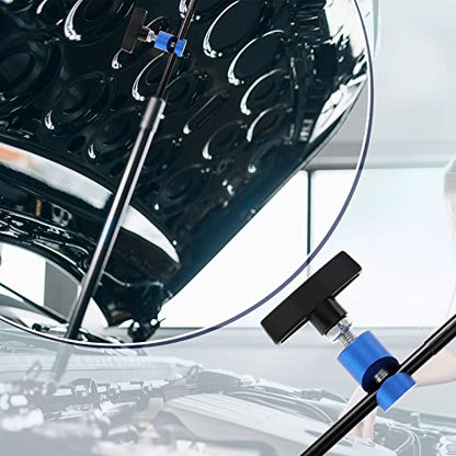 Riakrum 4 Pcs Car Hood Prop Struts Clamp, 0.55 Inch Hood Prop Tool, Adjustable Lifting Clip, Aluminum Lift Support Clamp, Spark Plug Fixing Caliper for Automotive Rod Tailgate Retaining Holder(Blue)