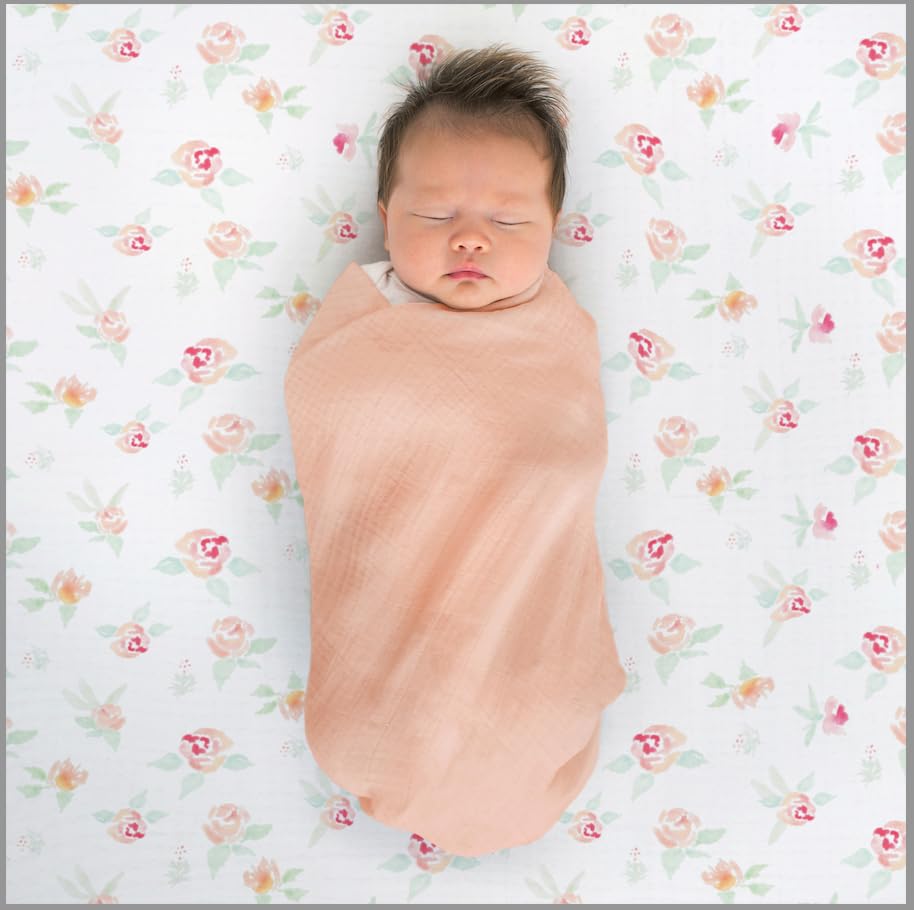 SwaddleDesigns Cotton Muslin Swaddle Blankets for Babies, Set of 4, Neutral Receiving Blankets for Newborn, Baby Registry & Gift, 46x46 inches, Paradise - color: Paradise