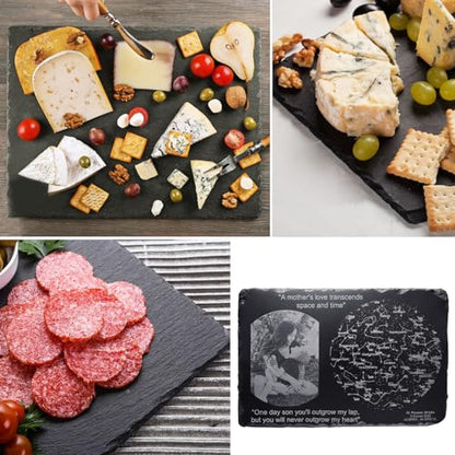 10 Pack 12 x 8 Inch Slate Cheese Boards, Black Rectangle Slate Charcuterie Boards, Natural Charcuterie Stone Plates for Parties, Gifts, and Special Events, Cheese, Sushi, Food. - size: 10 Pack 12 x 8 Inch