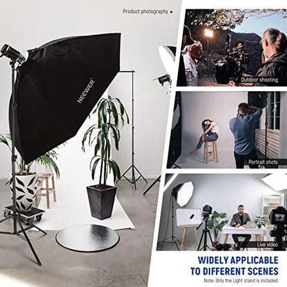 NEEWER 8.5ft/2.6m Air Cushioned Light Stand, Heavy Duty Metal Photography Tripod Stand with 1/4" to 3/8" Reversible Spigot, 3 Way Mounting Interface & Metal Locking Knobs, Max Load 5.5lb/2.5kg - size: 260cm