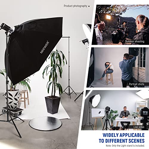 NEEWER 9.2ft/2.8m Air Cushioned Light Stand, Heavy Duty Metal Photography Tripod Stand with 1/4" to 3/8" Reversible Spigot, 3 Way Mounting Interface & Metal Locking Knobs, Max Load 5.5lb/2.5kg - size: 280cm