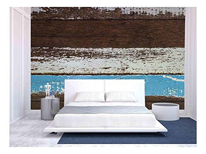wall26 - Wood Texture. Background Old Panels - Removable Wall Mural | Self-Adhesive Large Wallpaper - 66x96 inches - color: Artwork - 24, size: 66"x96"