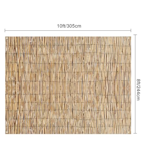 Barydat Hawaiian Beach Reed Backdrop Aloha Luau Party Tiki Bar Decorations Polyester Fabric Photography Backdrop for Photoshoot (10 x 8ft) - size: 10 x 8ft