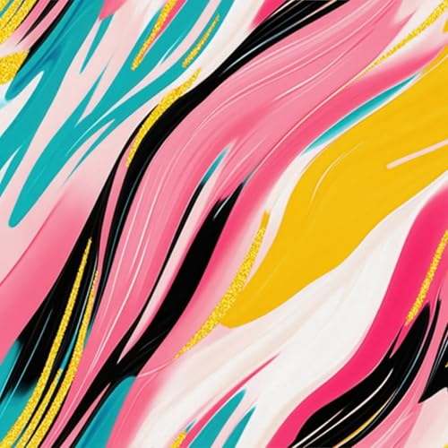 HOMETITUTE Vibrant Brushstroke Modern Abstract Wallpaper Peel and Stick Contact Paper Wall Paper Stick 17.7" x 118.1" Self Adhesive Removable Vinyl Wall Covering Bedroom Kitchen Bathroom Home Decor - color: Vibrant Brushstroke Modern