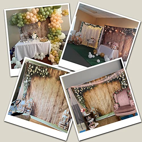 10x8ft Polyester Wedding Backdrop Rustic Floral Flower Wood Wall Backdrop Bridal Shower Reception Ceremony Photography Background Wedding Proposal Party Kids Birthday Party YouTube Photo Prop - size: 10x8ft-Polyester