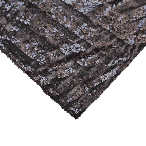 Efavormart Set of 5 Black Sequin Mesh Cylinder Display Box Stand Covers with Geometric Pattern Embroidery, Sparkly Sheer Tulle Pedestal Pillar Prop Covers - color: Black, size: Cylinder sequin geometric cover