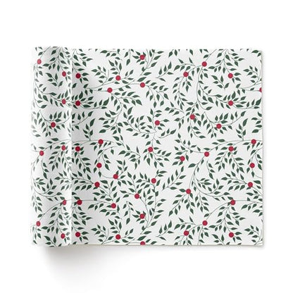 MY DRAP 100% Cotton Luncheon Napkins - Leaves Xmas (7.8 x 7.8 in - 12 Units Per Roll) Sustainable Single-use Perfect for Christmas, Holiday, Events, Hosting, Winter Party - color: Leaves