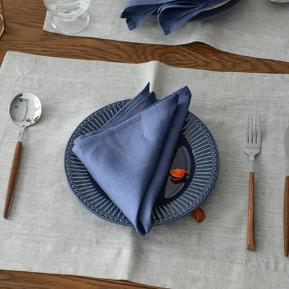 Simple&Opulence Linen Napkins Set of 6 – 100% Pure Linen Napkins for Spring, Easter, Mothers Day,Wedding, Party, Everyday Use Machine Washable and Reusable 14" x 14" Classic Blue - color: Classic Blue, size: napkin(14"×14")