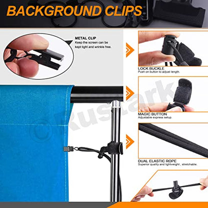 22Pcs Backdrop Heavy Duty Spring Clamps Elastic Photo Clips Holder Clips Assortment Kit w Curtain Clips Backdrop Rings Metal Backdrop Clips Clamps for Photography Video Studio Photo Backdrop - size: Metal Backdrop Clips Set