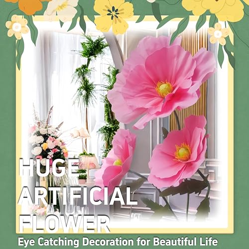 Giant Flowers for Decoration, 5.3 ft Large Artificial Flowers EVA Flores Gigantes for Wedding Birthday Easter Party Backdrop Decor Photography Props Window Display, Mix Color - color: C Mix Color