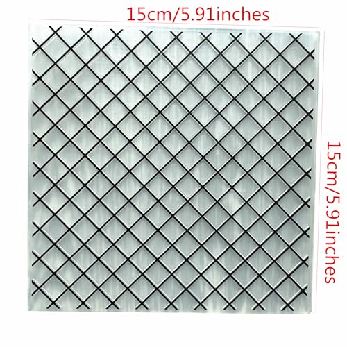 Arbuya Square Diamond Grid Plastic Embossing Folders for Card Making or Journaling Plaid Backround DIY Embossing Template Photo Album Paper Handmade Scrapbooking Craft Decoration Mold - color: Sqaure diamond background