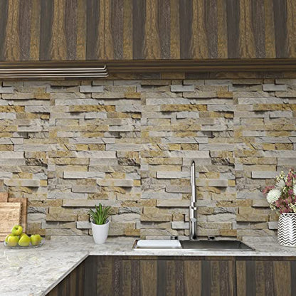 VaryPaper Slate Brick Wallpaper Peel and Stick Stone Wallpaper 15.7''x315'' Self Adhesive Removable Brick Wall Paper Roll Waterproof Brick Contact Paper for Walls Kitchen Bedroom Fireplace Chimney - color: Slate Brick, size: 15.7" x 315"