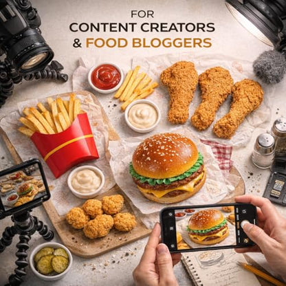 20 Pcs 4 Styles Professional Fake Fried Food Props Set for Photography & Restaurant Display, Matte Glare-Free, Waterproof, Realistic Burger Fries Chicken