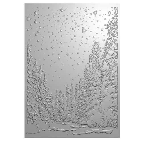 Briartw 3D Embossing Folder for Card Making,Tree on Snowy Day Clear Plastic Texture Fades Embossing Folder Template for Scrapbooking and Other Paper Craft Album Stamps DIY Decoration - color: Clear