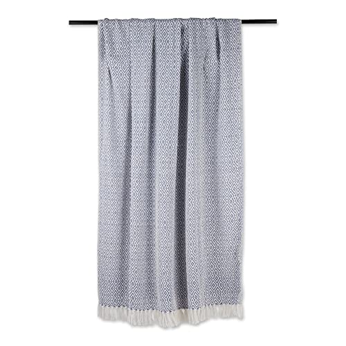 DII Rustic Farmhouse Double Diamond Woven Throw, 50x60, Stonewash Blue - color: Stonewash Blue