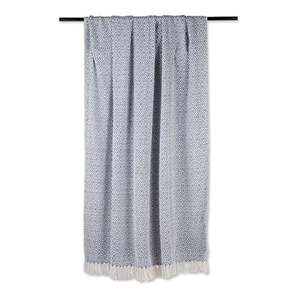 DII Rustic Farmhouse Double Diamond Woven Throw, 50x60, Stonewash Blue - color: Stonewash Blue