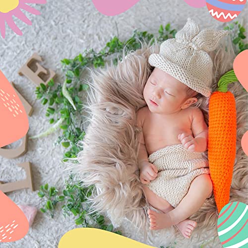 M&G House Newborn Photography Outfits Baby Crochet Knitted Photoshoot Props Animal Costume Set - color: 03 Rabbit Carrot Outfit