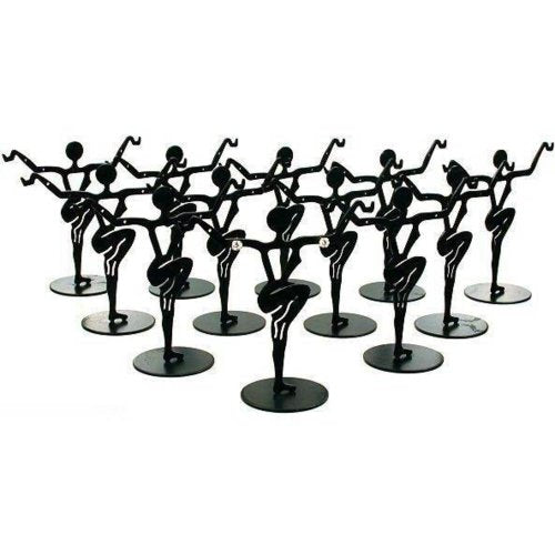 FindingKing 12 Black Metal Earring Dancers Jewelry Showcase Display Stands 3.25"