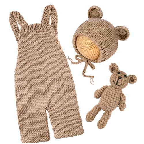 BLUETOP Cute Newborn Photography Outfits Boys Girls Baby Costume Set - style: 08 Bear Overalls