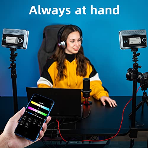 VILTROX 18W 2800K-6800K CRI 95+ On Camera LED Panel Video Light, 1800LUM Smartphone Control LED Key Light, Dimmable Photography Fill-in Lamp 10 Lighting Effects for Photography YouTube Tiktok - size: 18W CCT & Bluetooth