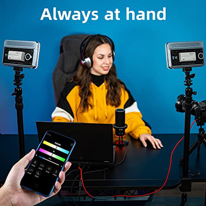 VILTROX 18W 2800K-6800K CRI 95+ On Camera LED Panel Video Light, 1800LUM Smartphone Control LED Key Light, Dimmable Photography Fill-in Lamp 10 Lighting Effects for Photography YouTube Tiktok - size: 18W CCT & Bluetooth