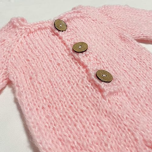 2Pcs Newborn Photography Props Boy Photo Posing Outfits Baby Photoshoots Girl Crochet Bear Hat Romper - color: Pink