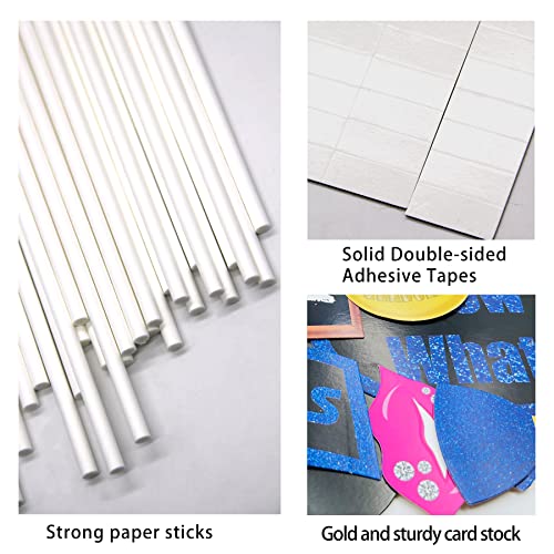 Class of 2026 Graduation Photo Booth Props Set - 35PCS Blue and Gold Graduation Party Decorations with Paper Sticks & Double-Sided Tape, Perfect for 2026 Congrat Grad Party Supplies