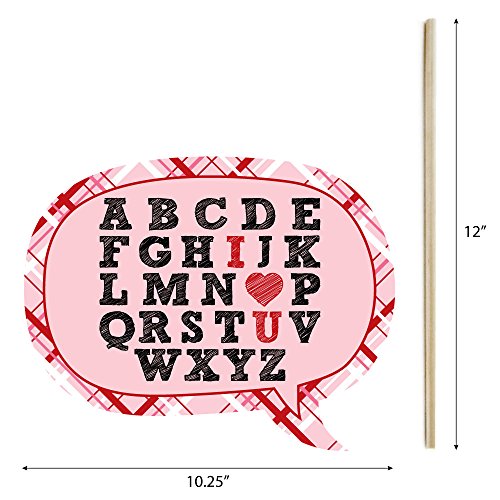 Big Dot of Happiness Funny Valentine's Day - Valentine's Day Photo Booth Props Kit - 10 Piece