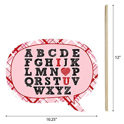 Big Dot of Happiness Funny Valentine's Day - Valentine's Day Photo Booth Props Kit - 10 Piece