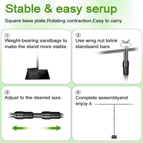 Green Screen BackdropKit, 8 * 5FT Metal Base Photo Studio Support System, Adjustable Backdrop Frame for Video Shooting, Live Streaming, Photo Studio, Content Creation and Virtual Backgrounds - size: 8*5FT