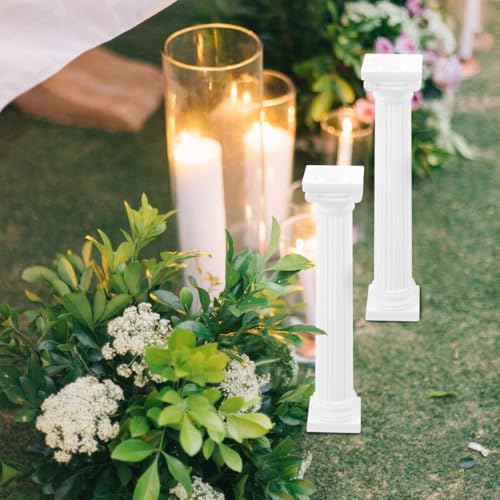 6Pcs Roman Column Statue Decorative Roman Pillar Statues for Home Decor Photo Props Wedding Table Decoration and Event Styling - size: 15.30X3.20X3.20CM