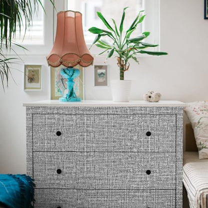 WADILE Grasscloth Peel and Stick Wallpaper 15.7in x 78.7in, Textured Contact Paper for Cabinets, Faux Linen Wall Paper Pull and Stick, Fabric Vinyl Wallpaper Self Adhesive Dark Gray - color: Dark Gray, size: 15.7" x 78.7"