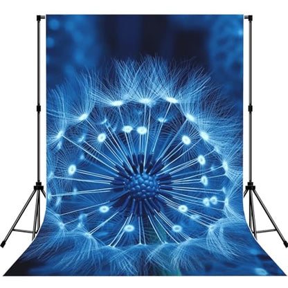 Blue Dandelion Backdrop Background for Photography 5x7ft Photobooth Professional Photo Backdrop Curtains Video Photography Studio Photo Backgrounds Banner Booth Background Screen Parties - color: Blue Dandelion
