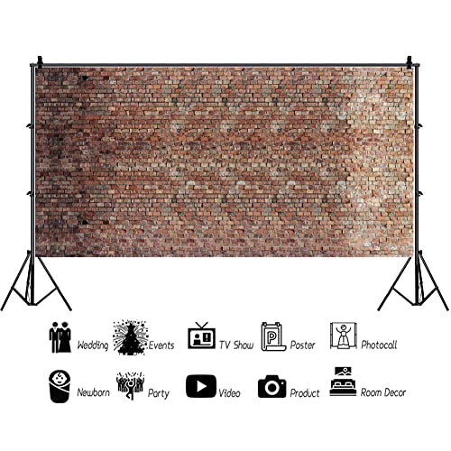 20x10ft Vintage Red Brick Wall Photo Backdrop Newborn Baby Girls Adults Portrait Photography Background Wallpaper Photo Studio Props Large Size 6x3M - size: 20x10ft